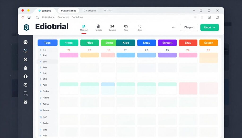 Calendario editorial de contenido SEO con planificación estratégica de publicaciones